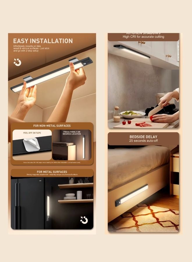 LDNIO ضوء LED قابل لإعادة الشحن مع مستشعر حركة بتصميم فائق النحافة وعالي الجودة للخزائن، والدواليب والسلالم، سهل التركيب المغناطيسي، موفر للطاقة، قابل لإعادة الشحن عبر USB، لاسلكي، آمن للأطفال والحيوانات الأليفة - Image 5